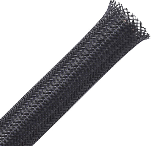 25ft - 1/4 inch PET Expandable Braided Sleeving – Black – Alex Tech Braided Cable Sleeve