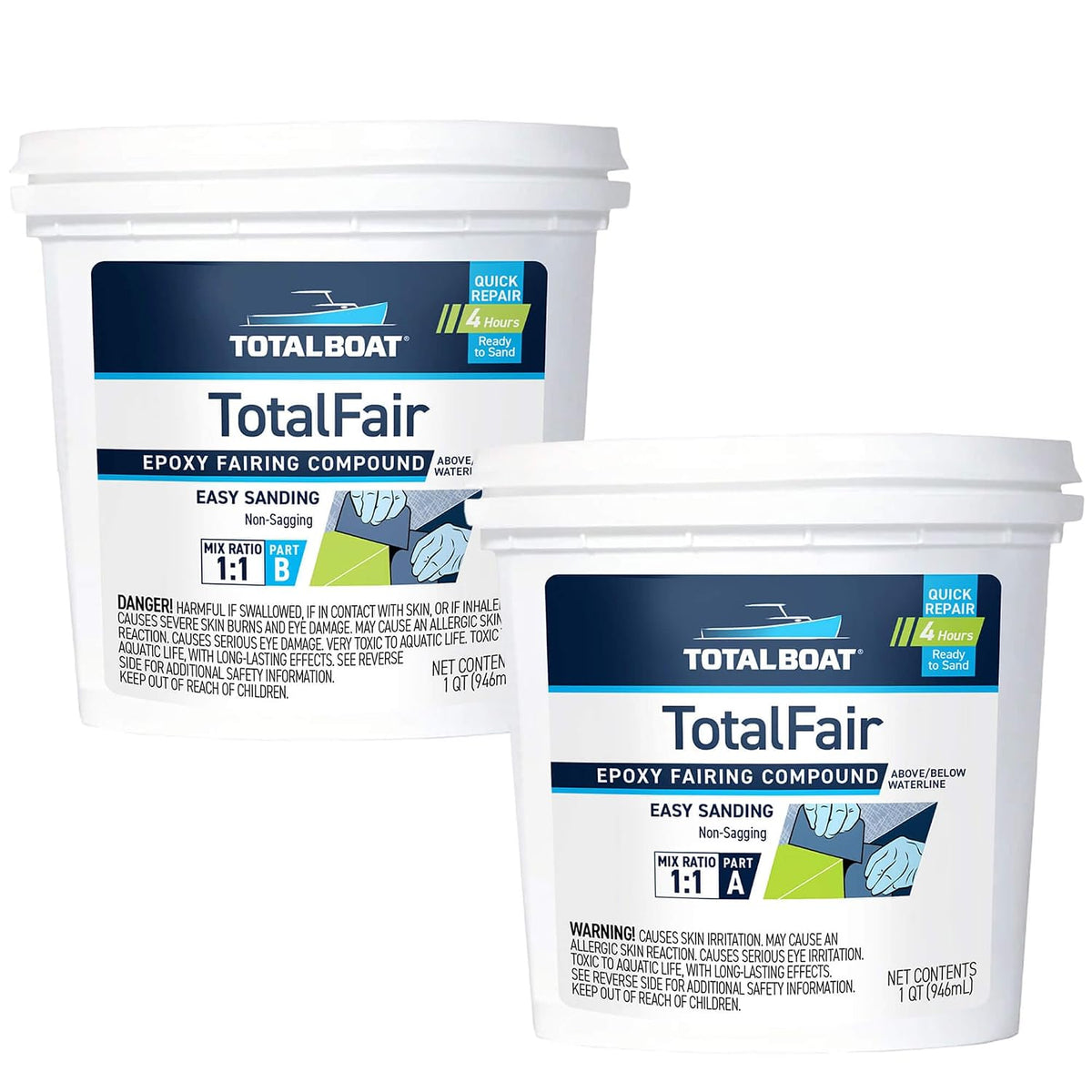 TotalBoat TotalFair Epoxy Fairing Compound - 2 Quart Kit