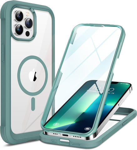 miracase for iPhone 13 Pro Case 6.1",Built-in Glass Screen Protector,Teal