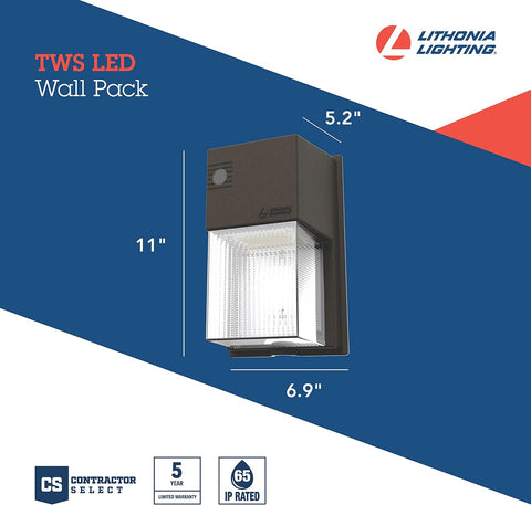 Lithonia Lighting 7" Mini LED Wall Pack Outdoor Light Dusk to Dawn