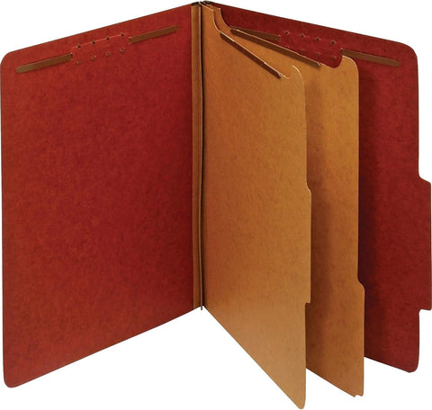 Pendaflex Recycled Classification File Folders, 2 Dividers, 2" Embedded Fasteners, 2/5 Tab Cut, Letter Size, Light Blue, Box of 10 (24030R)