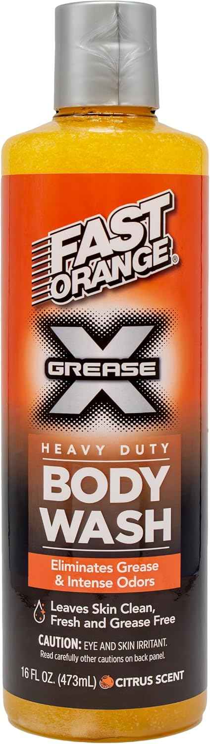 Fast Orange 22340 Fast Orange Grease X Mechanic's Laundry Detergent Liquid, 40 Fl. Oz. Stains, Soils & Odor Eliminator for Clothes, Heavy Duty Formula & Degreaser to Deep Clean Active Wear Clothing