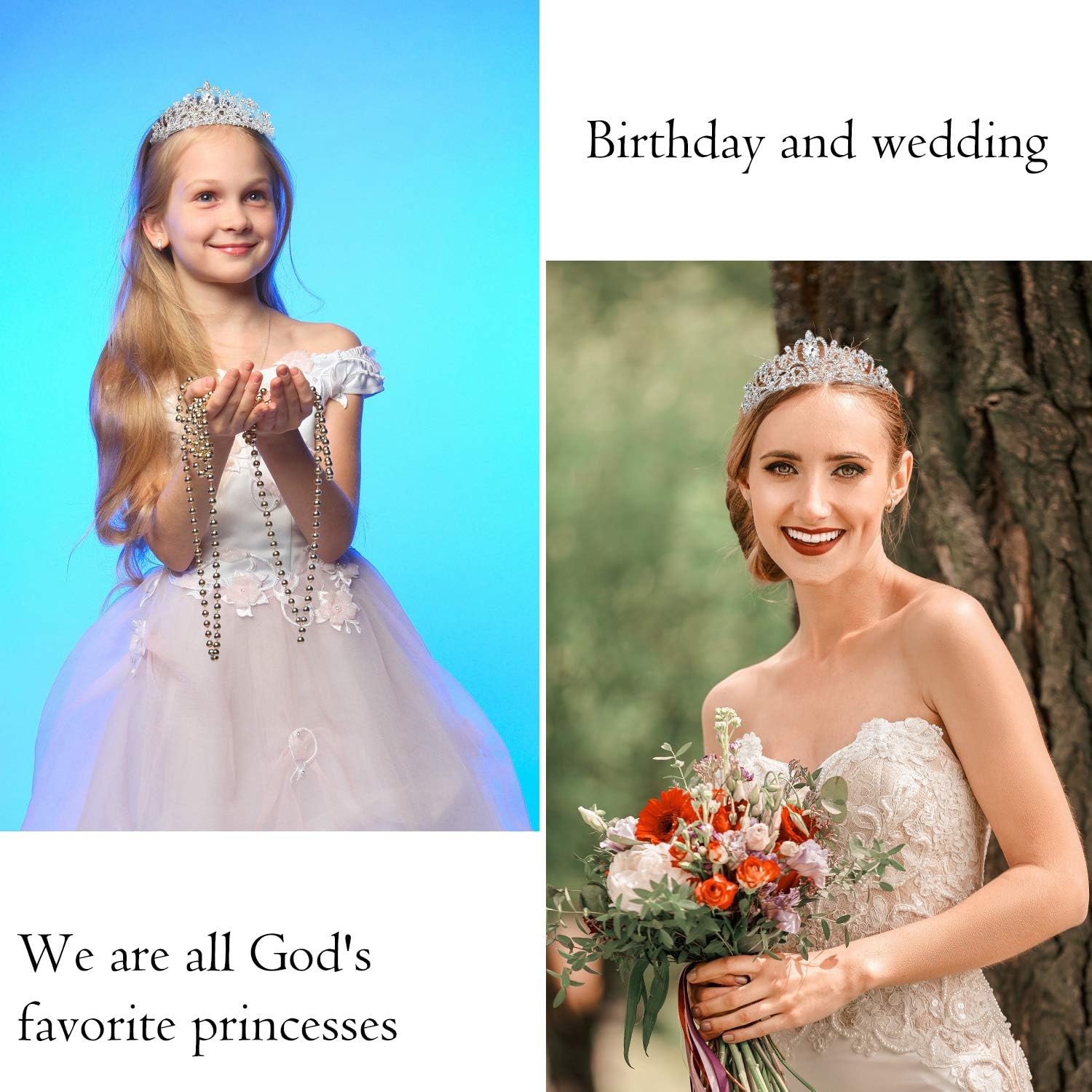 VELSCRUN Tiara for Women Silver, Happy Birthday Queen Tiara, Crown for Girls with Birthday Girl Sash, Crowns for Women with Rhinestone