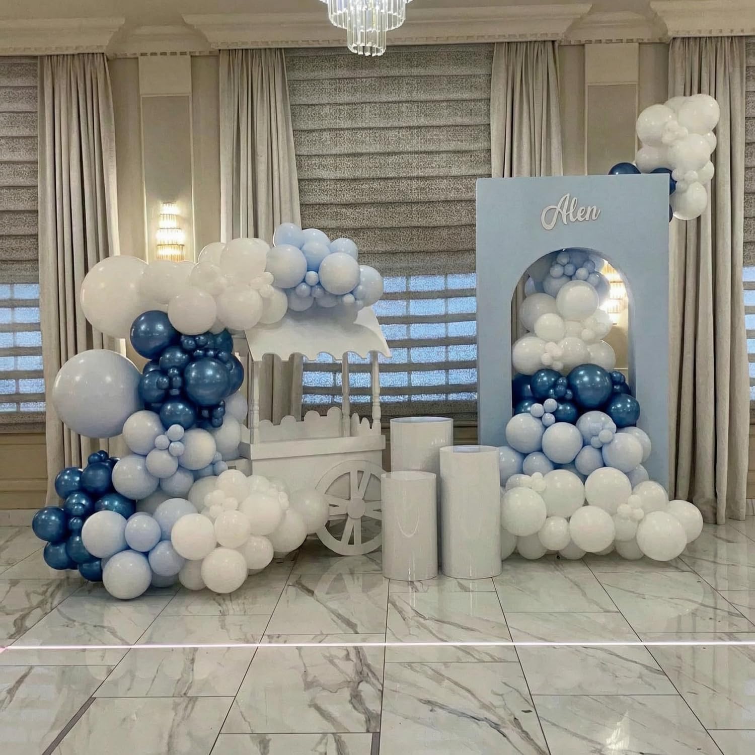 Royal Blue Gold White Balloons for Wedding Graduation Birthday Decorations