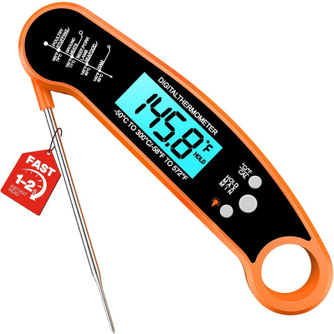 Instant Read Meat Thermometer Digital, Food Thermometer for Cooking, Orange