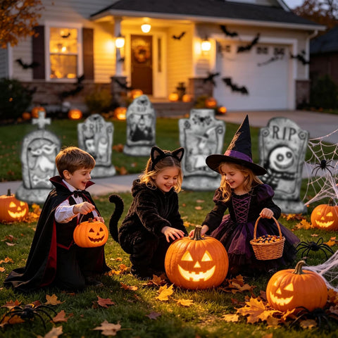 8 Pack Nightmare Tombstones Yard Sign 17 Inch Halloween Decorations Outdoor