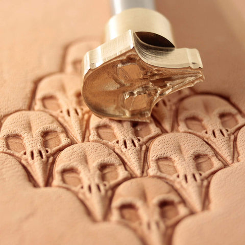 DandS ltd Skull Leather Stamp Tool, Professional Steel Craft Tool for Leatherworking, Embossing, Carving & Stamping Leather Projects, Belts Wallets & DIY Projects Compatible with Mallet #399