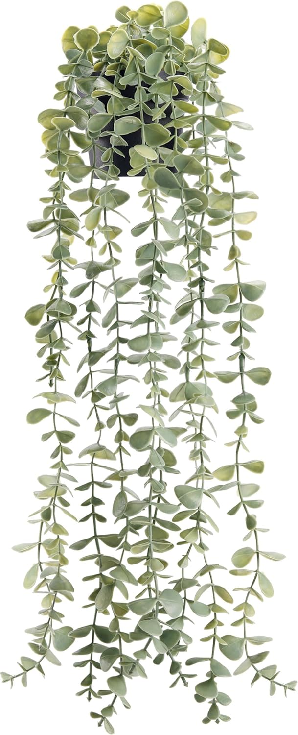 Der Rose 24" Fake Hanging Eucalyptus Plant for Bathroom Wall Art Decor