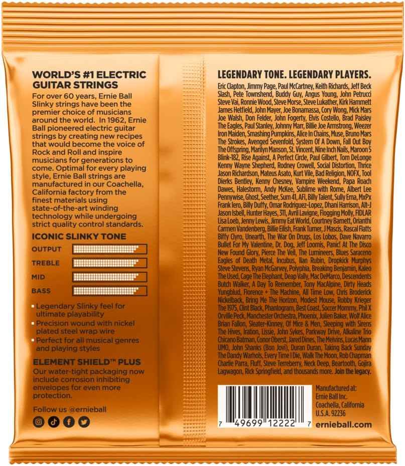 Ernie Ball Hybrid Slinky Nickel Wound Electric Guitar Strings, 9-46 Gauge (P02222)