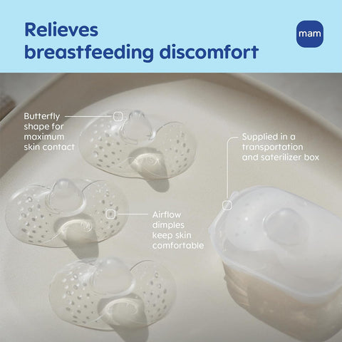 MAM Nipple Shields for Breastfeeding Small 17mm 2 Pack
