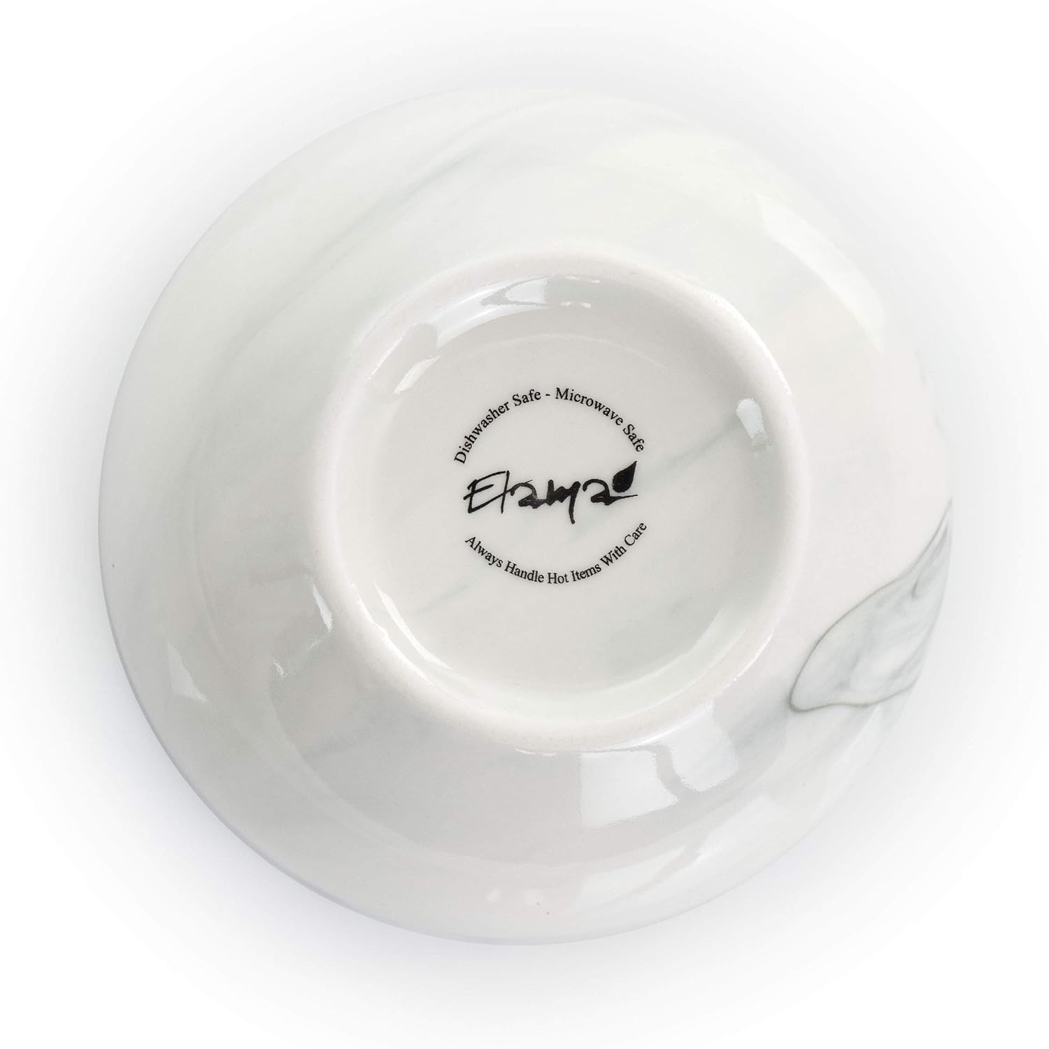 Elama Fine Marble 16 Piece Stoneware Dinnerware Set in Black and White