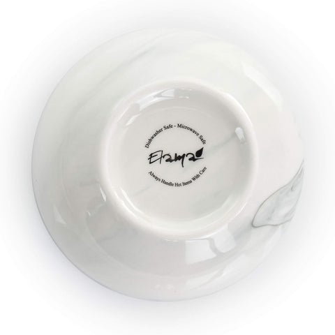 Elama Fine Marble 16 Piece Stoneware Dinnerware Set in Black and White