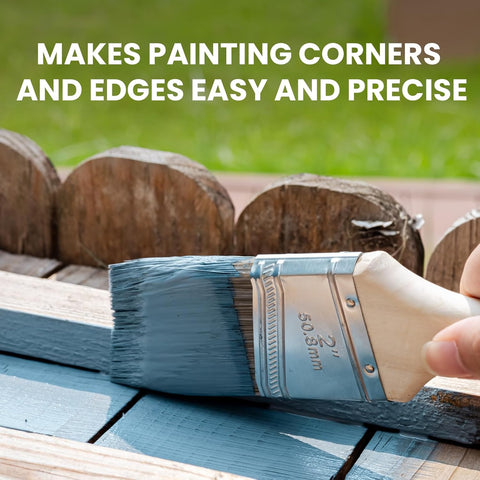 Mister Rui Angled Paint Brush 4 Pieces Set, with Paint Brush Comb Cleaner