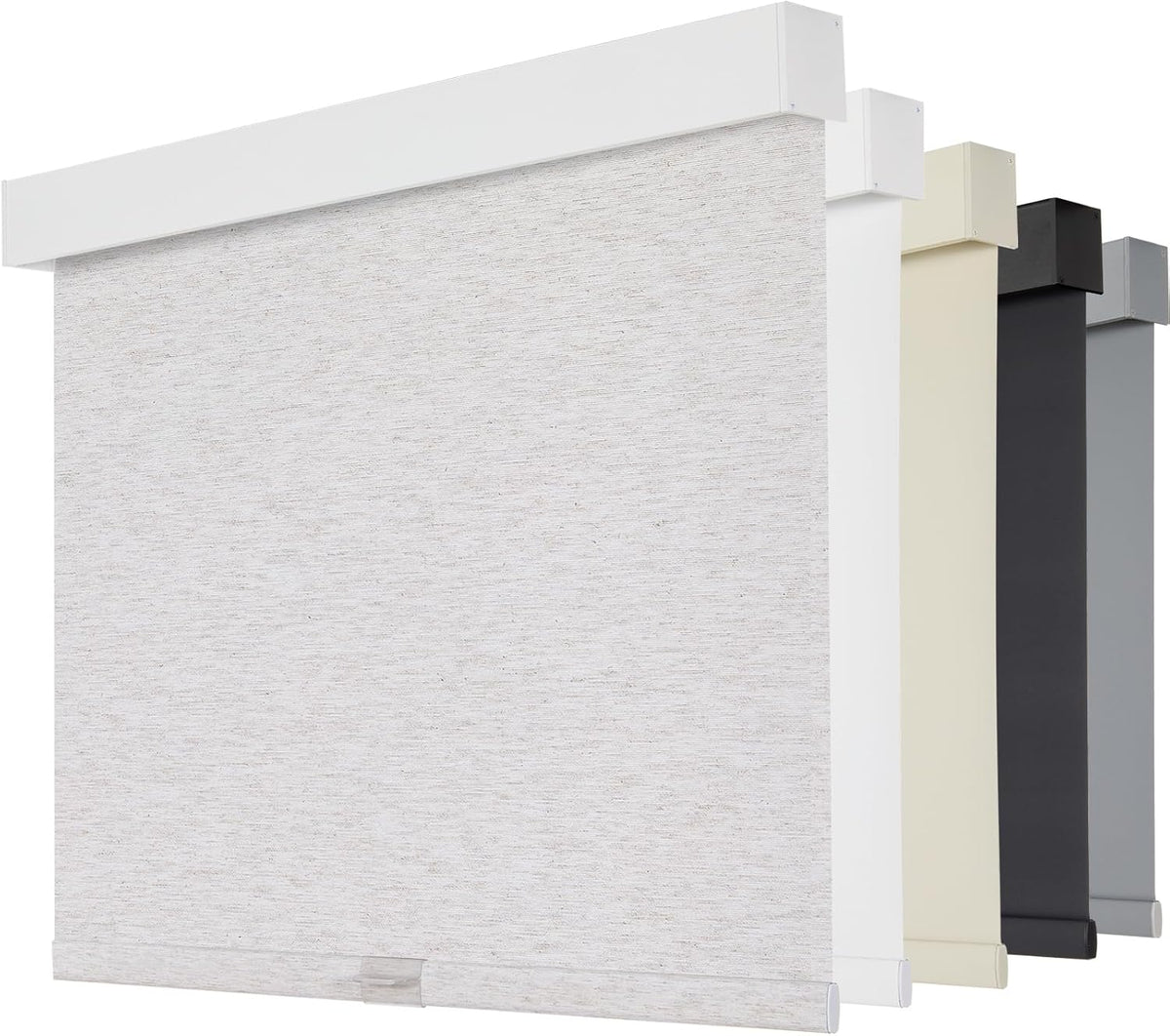 Persilux Cordless Blackout Roller Shades for Indoor Windows, Pull Down Blinds with Valance, Thermal Insulated Fabric, Free-Stop Shades for Home, Door and Bedroom (Linen,34.5" W x 64" H)