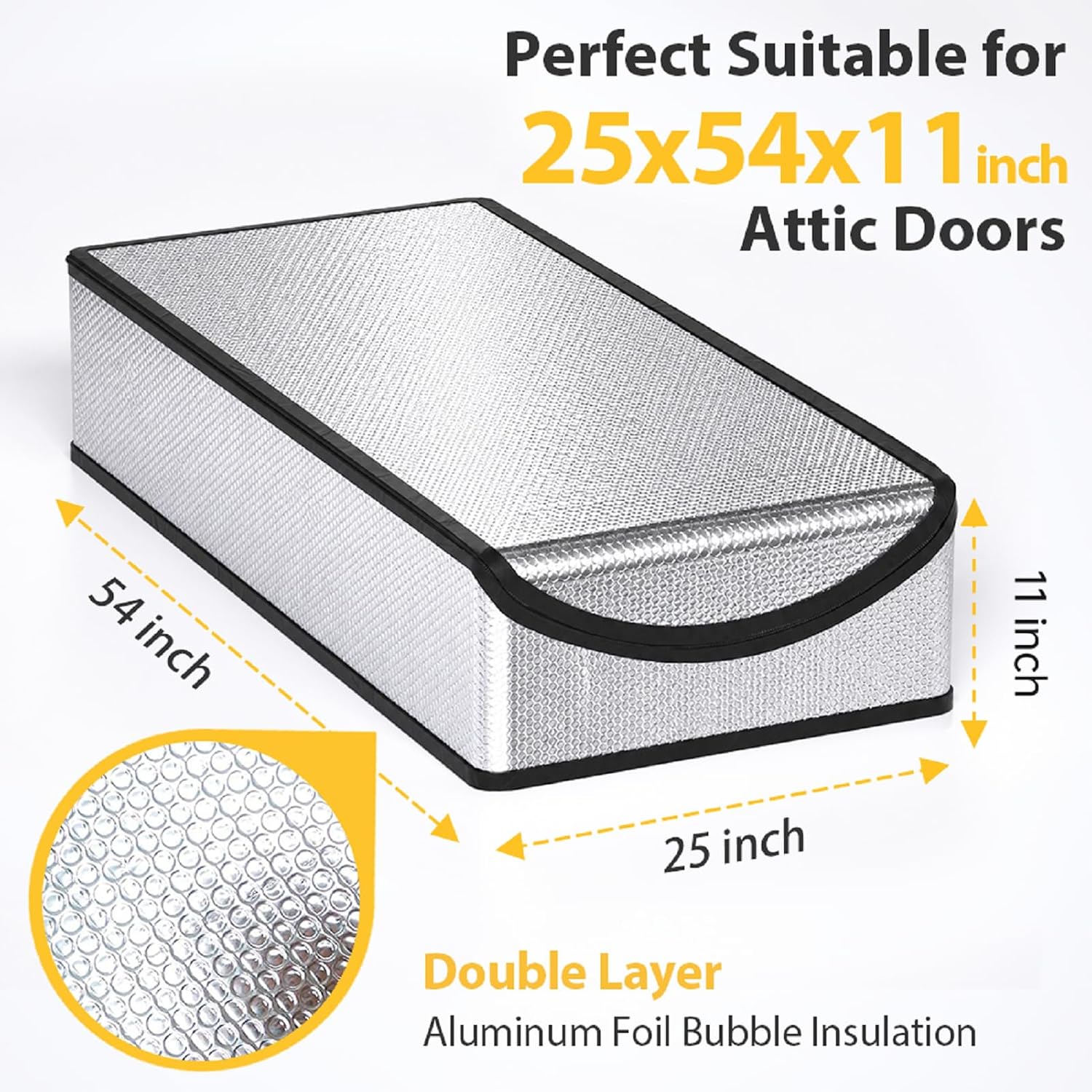 Attic Stairs Insulation Cover 25"x54"x11", Pull Down Ladder Attic Door Insulation Cover for Garage, Easy Use Installation Tool 400 Staples