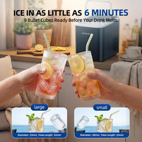 Portable Ice Maker Countertop, Stainless Steel