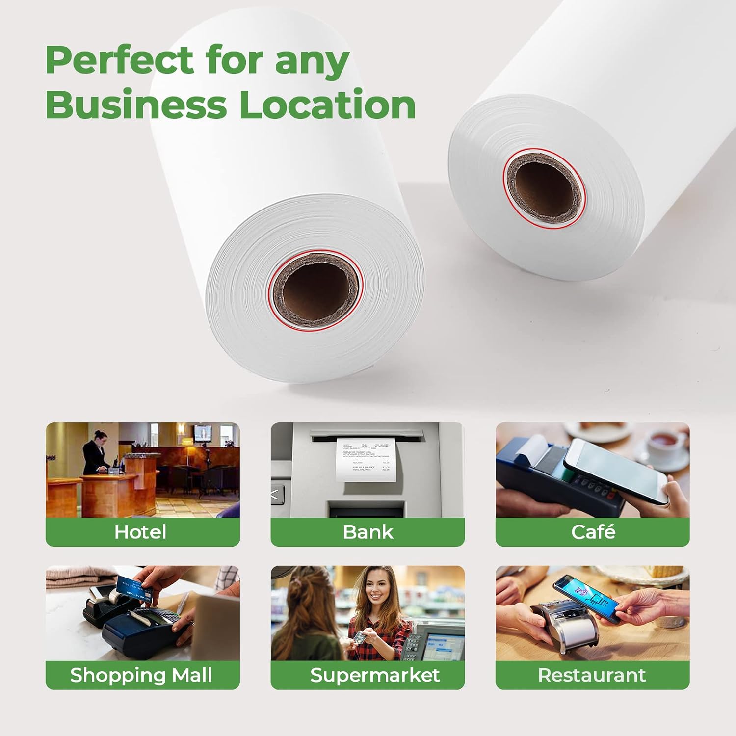 MUNBYN 2 1/4 x 50ft Thermal Paper (10 Rolls), BPA Free Receipt Paper, 58mm Thermal Receipt Papers Fits 58mm Mini Thermal POS Printer & Square Terminal Credit Card Machines