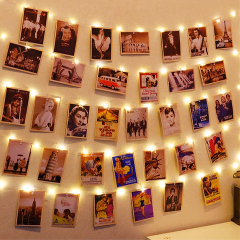HXWEIYE 120LEDs Photo Clips String Light, 40Ft USB, Remote, 8 Modes & Timer