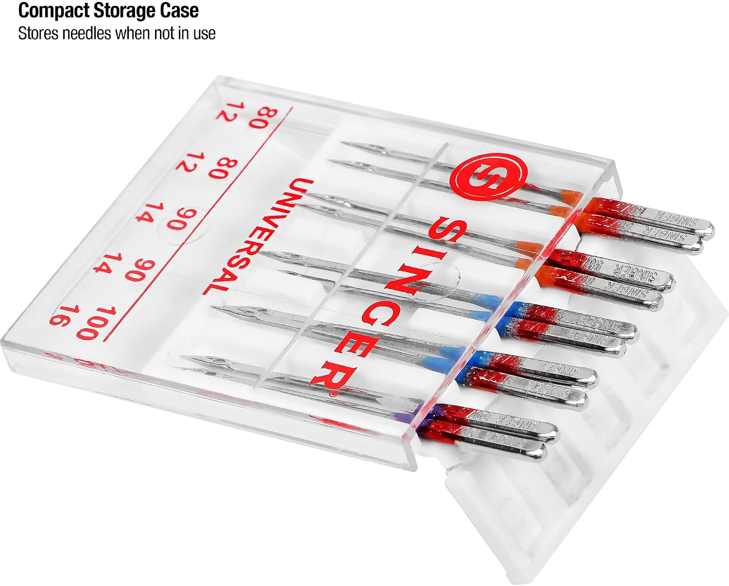 SINGER Universal Regular Point Machine Needles, Assorted Sizes, 20 Count