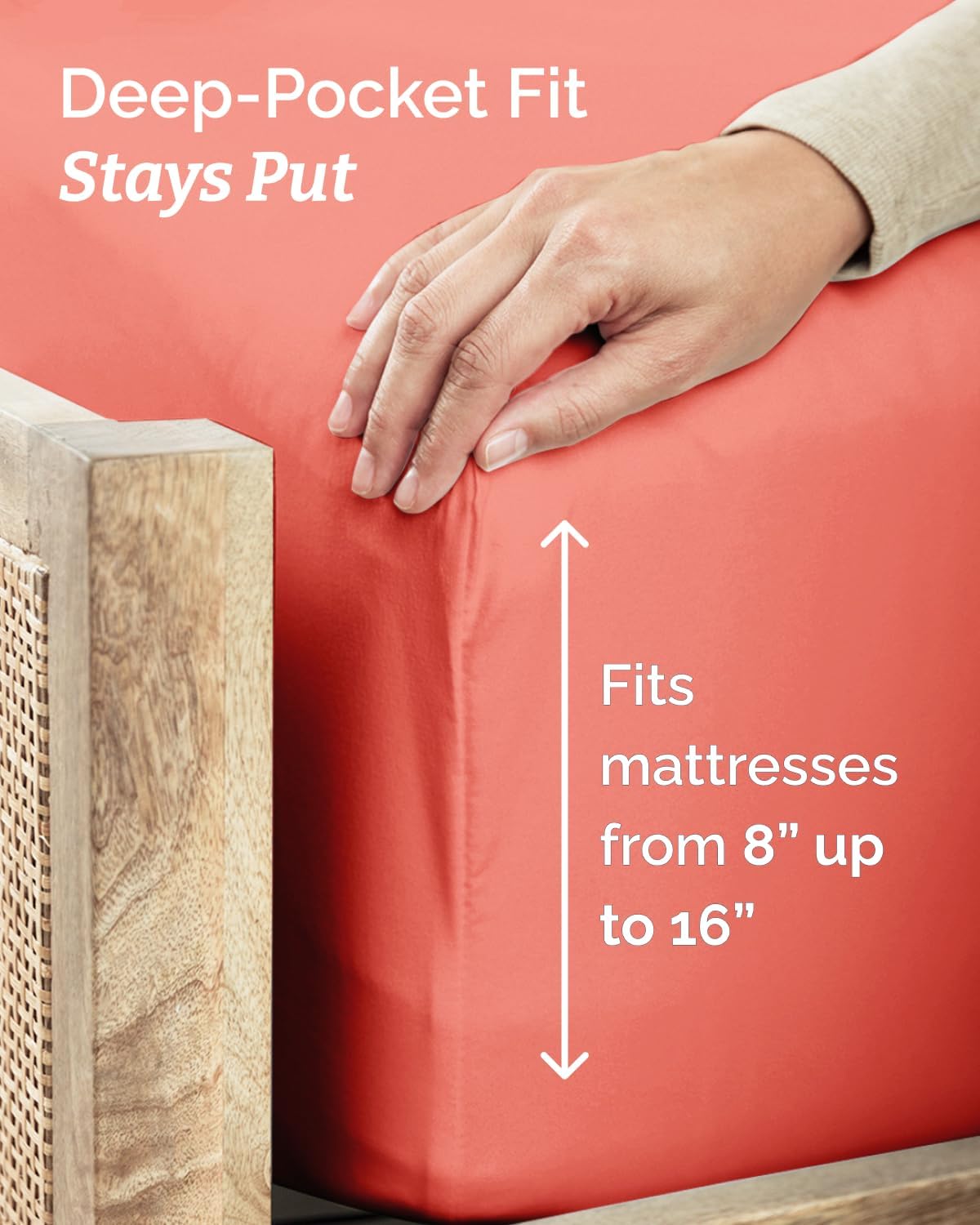 Twin XL 3 Piece Sheet Set - College Dorm Room Essentials - Coral