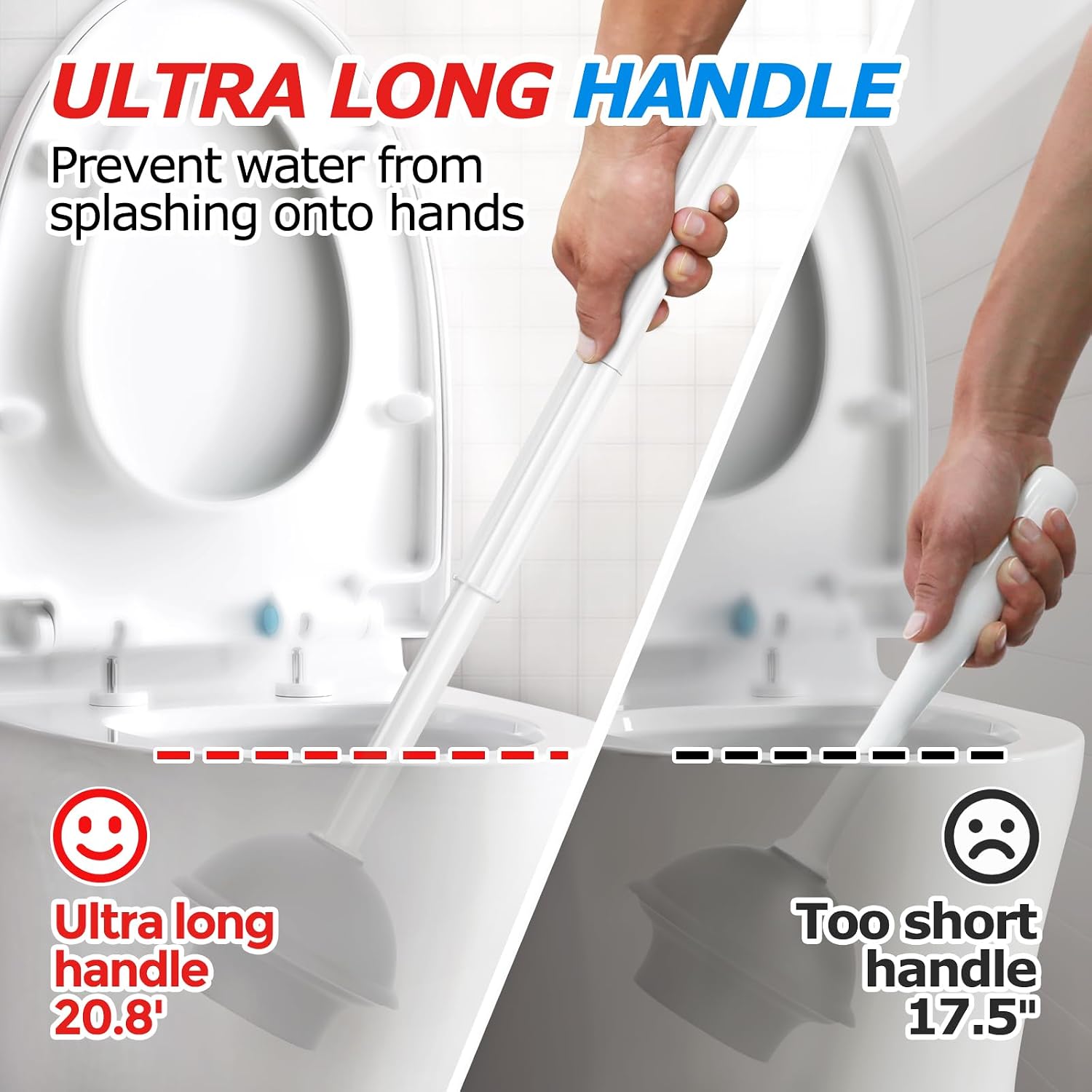 FORASTO 2in1 Toilet Brush & Plunger Set, Bathroom Essentials for Apartment