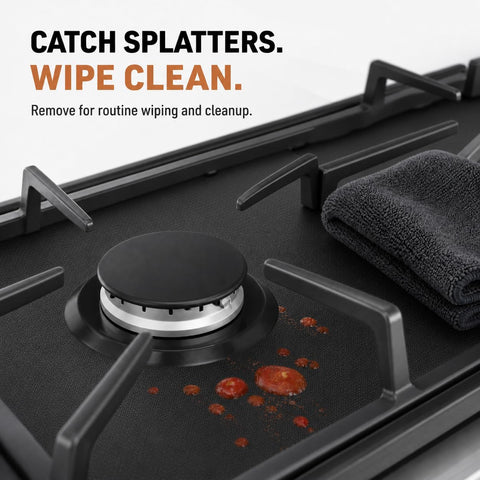 CookTop Protector for General Electric GE Gas CookTop, Custom Fit Ultra Thin Reusable Burner Splatter Spill Guard Protective Cover Liner - CGU366P4TW2