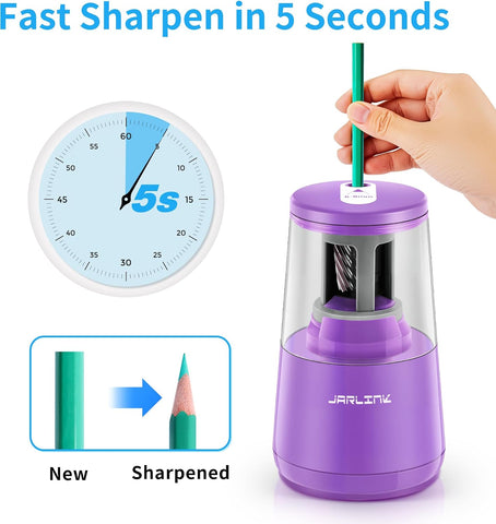 JARLINK Electric Pencil Sharpener, Heavy Duty Helical Blade, Auto Stop