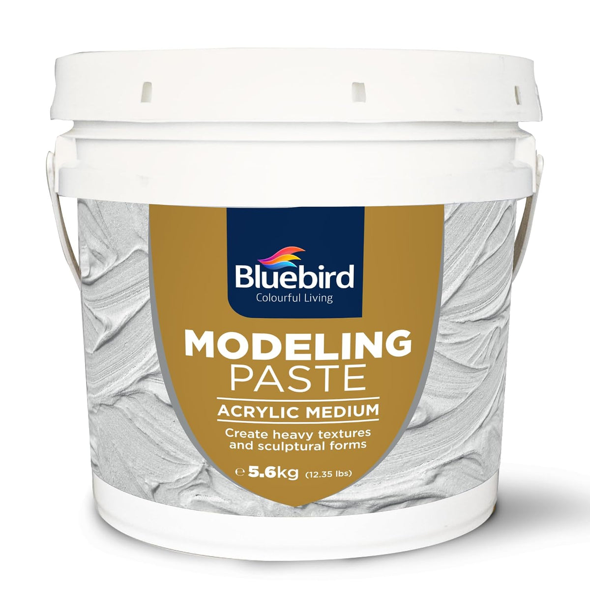 Bluebird Thick Modeling Paste White 4 Liter / 5.6 kg - High Density, Acrylic Medium for Texture, Thickness, and Dimension Additive