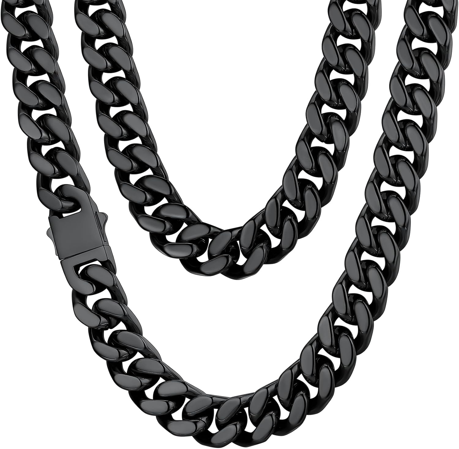 ChainsHouse Cuban Link Chain for Men, Stainless Steel Waterproof Necklace