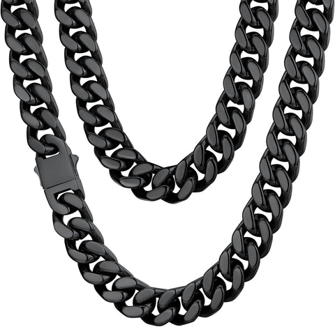 ChainsHouse Cuban Link Chain for Men, Stainless Steel Waterproof Necklace