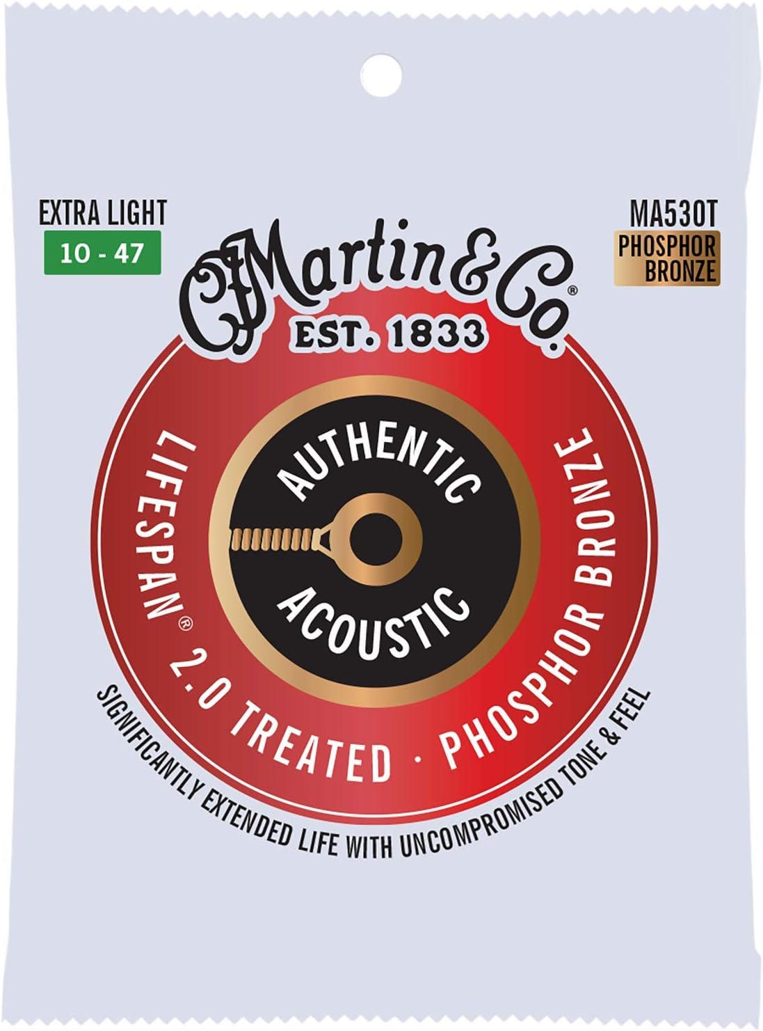 Martin Authentic Acoustic Guitar Strings - Lifespan 2.0 Treated