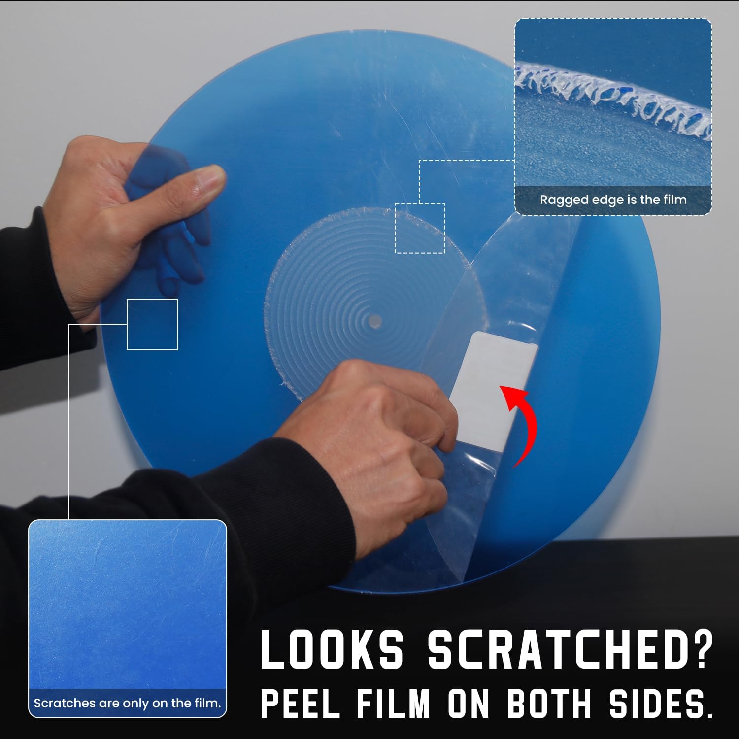 TAKMORK 12" Acrylic Turntable Mat, Record Player Platter Slipmat, Blue