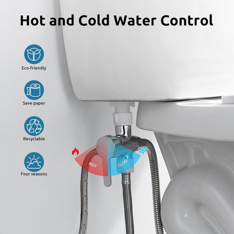 BRITULIF Hot and Cold Bidet Sprayer for Toilet, Adjustable Pressure