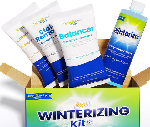 SUMMERBUDDY 4 in 1 Pool Winterizing Kit for Above Ground Pool Handle Up to 15,000 Gallons, Pool Closing Kit, Winter Pool Closing Kit, Winterizer for Inground Pools