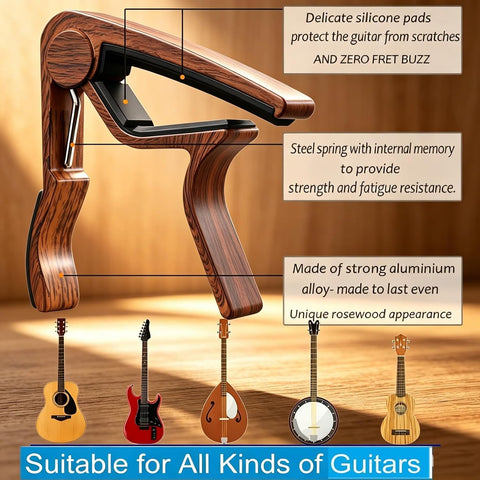 Guitar Capo 2 Pack Capo Guitar Clamp Kapo for Acoustic Electric Bass Guitar Ukulele