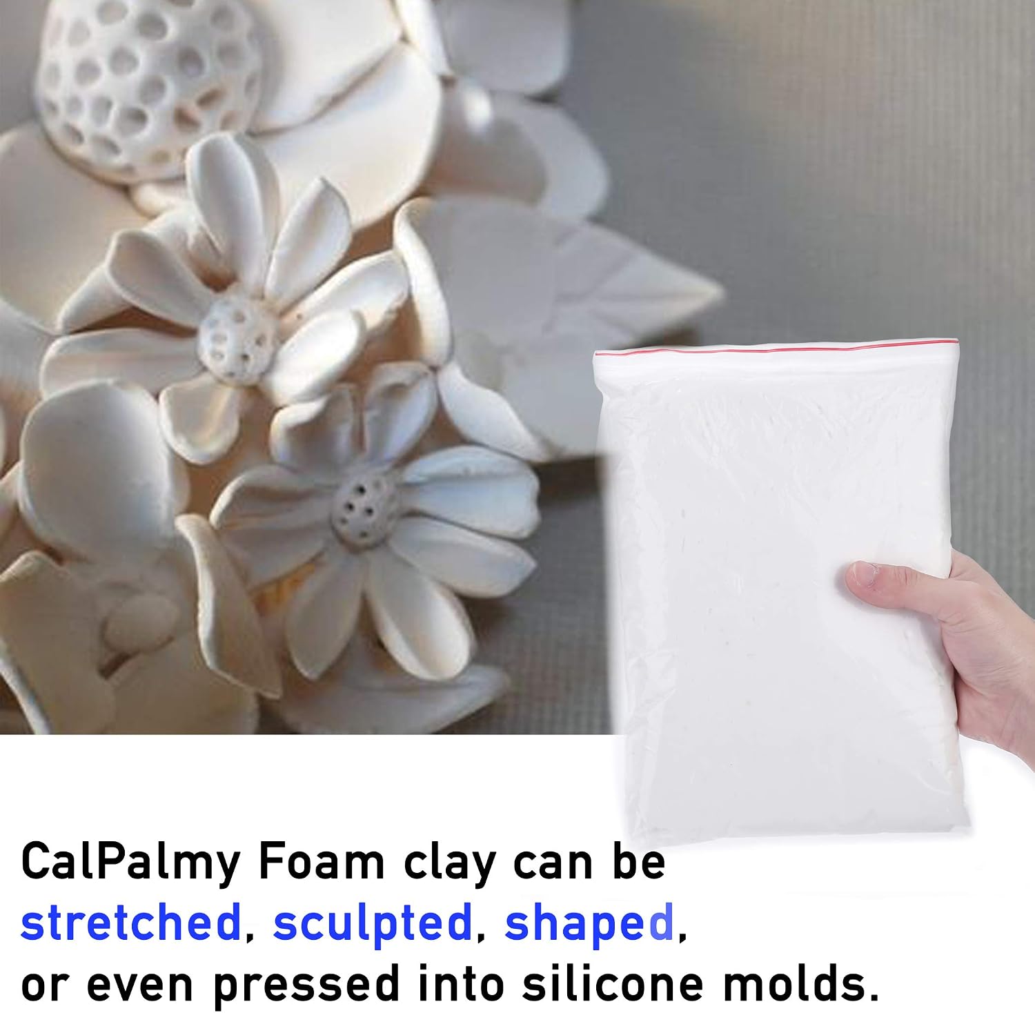1.1lb Moldable Cosplay Foam Clay (White) – High Density and Hiqh Quality for Intricate Designs | Air Dries to Perfection for Cutting with a Knife or Rotary Tool, Sanding or Shaping