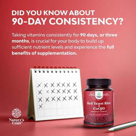 Red Yeast Rice with CoQ10 Supplement - Healthy Heart Support – 240 Ct