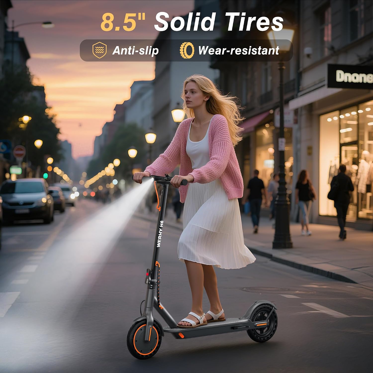 WERHY Electric Scooter, 500W/350W Powerful Motor & 19MPH Top Speed, 16/25/27 Miles Range, Folding E Scooter with Dual Braking for Teens and Adults