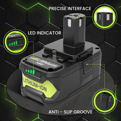 2-Pack 18V 8000mAh P108 Extended Runtime Replacement for Ryobi 18V Battery