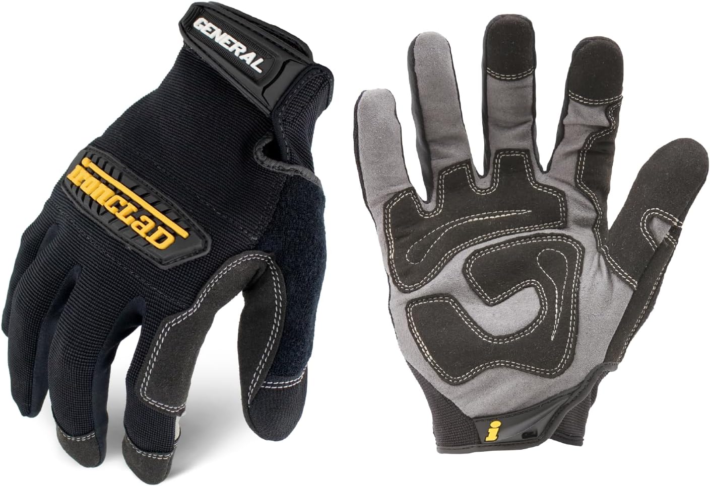 Ironclad General Utility Work Gloves GUG, All-Purpose, Performance Fit, Durable, Machine Washable (1 Pair) Black