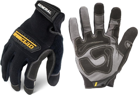 Ironclad General Utility Work Gloves GUG, All-Purpose, Performance Fit, Durable, Machine Washable (1 Pair) Black