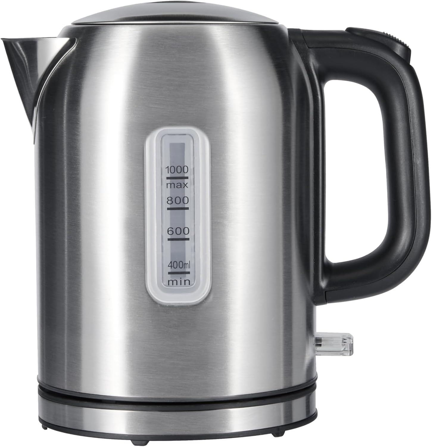 Amazon Basics Electric Kettle, Tea Kettle & Water Boiler with Auto Shut-Off, Boil Dry Protection, Strix Thermostat, BPA-Free, 1500W, 1.1Qt (1L), Stainless Steel, New Model, Black & Silver
