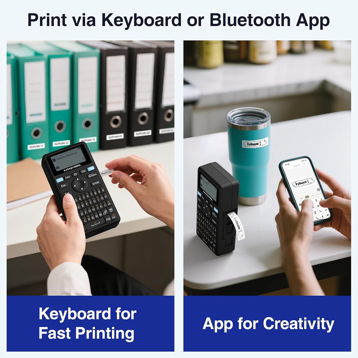 SUPVAN E11 Keyboard & Bluetooth Label Maker Machine