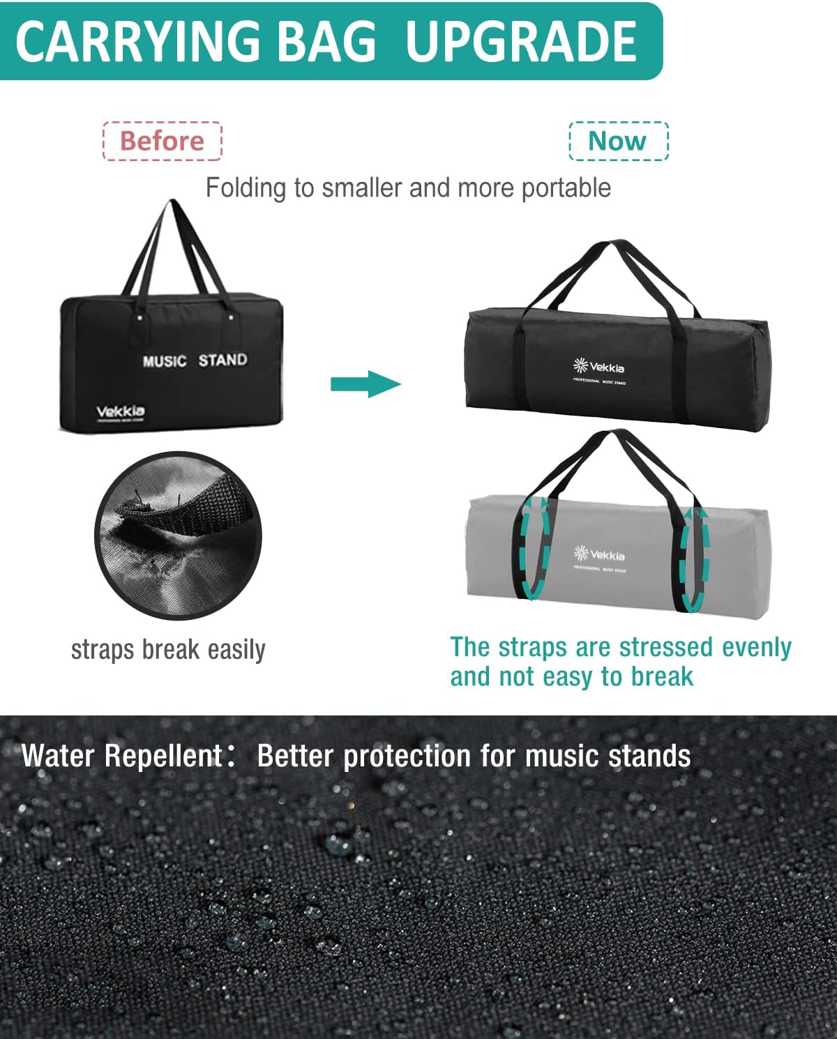 Vekkia 70 - inch Metal Professional Portable Perforated Sheet Music Stand