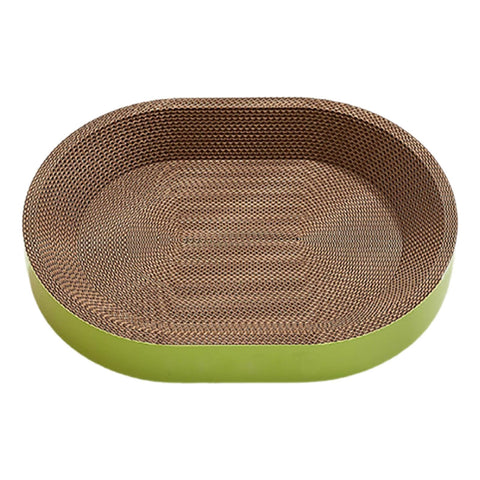 Baoblaze Cat Scratcher Cardboard Scratch Pad Nest Playing Rest Bowl for Small Medium Large Cats Furniture Protector Scratching Board, M Green