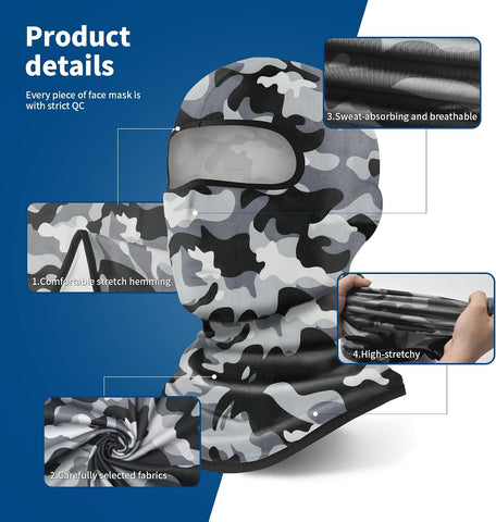 YESLIFE Summer Balaclava Ski Mask for Men&Women, Face Mask