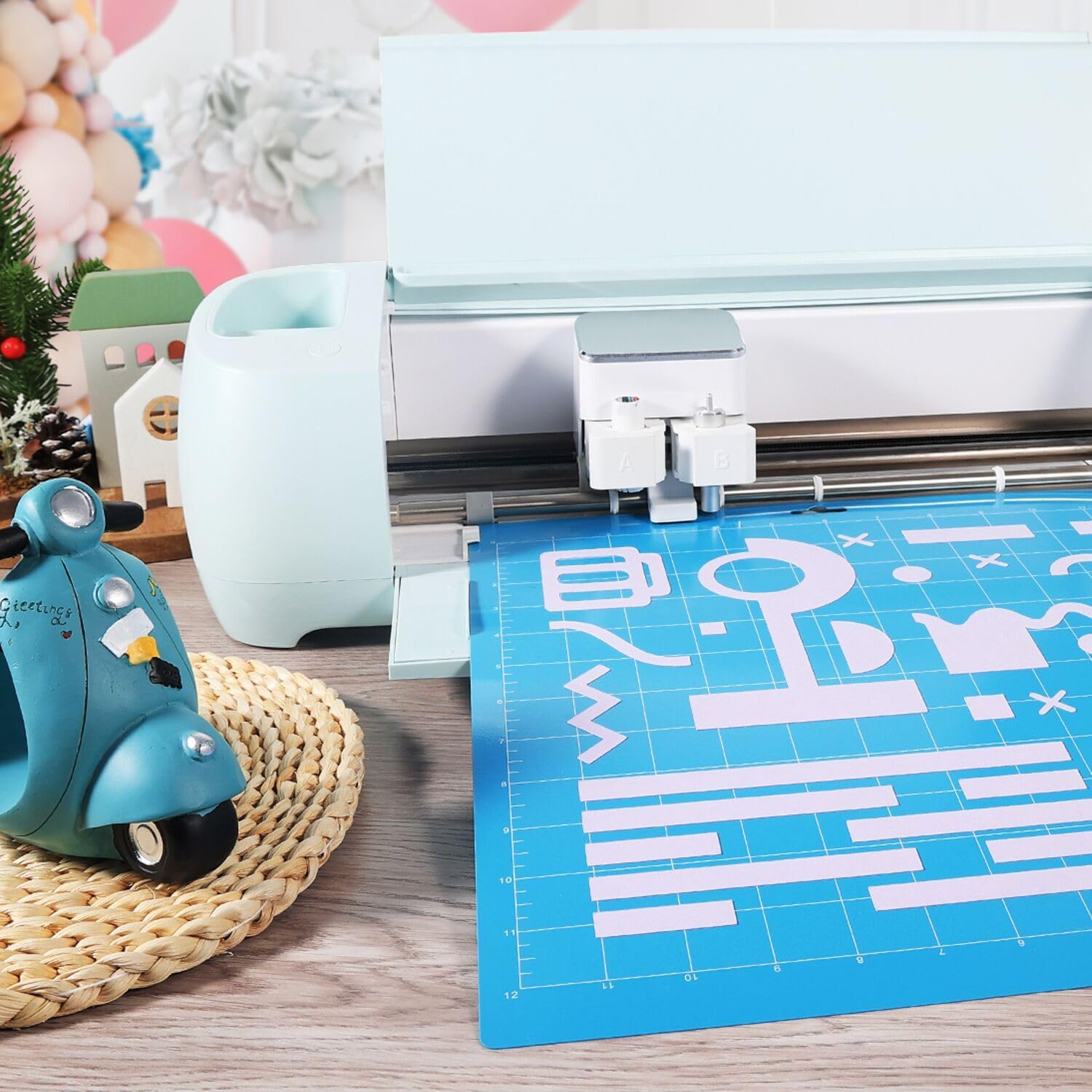 REALIKE 12x12 Light Cutting Mat Compatible with Cricut Maker 3/Maker 4/Maker/Explore 3/4/Air 2/Air/One(3 Mats), Gridded Adhesive Non-Slip Cut Mat for Crafts, Quilting, Sewing and All Arts