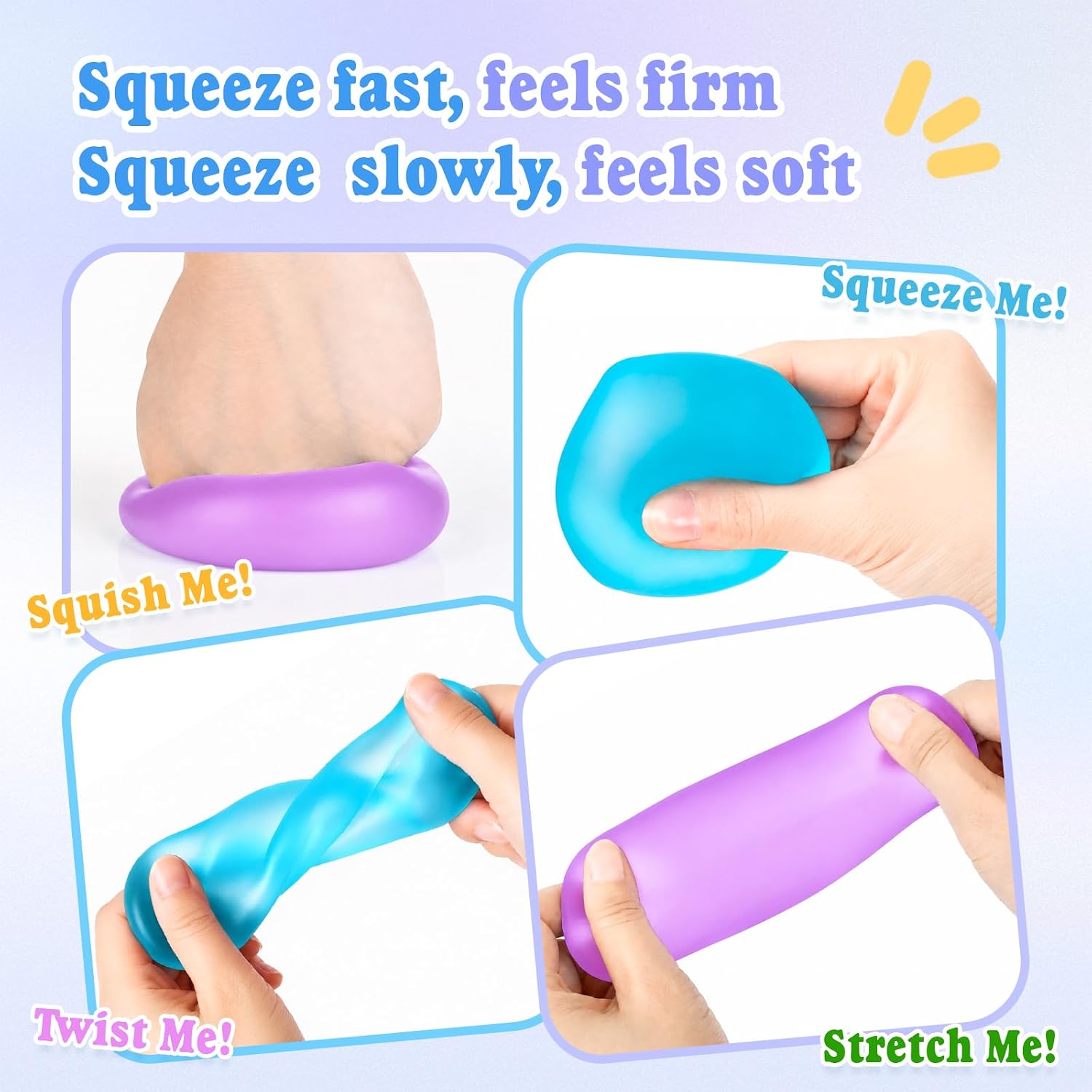 VISCOO 2 Pack Stress Cube, Slow Rising Cube Squishy for Anxiety Relief