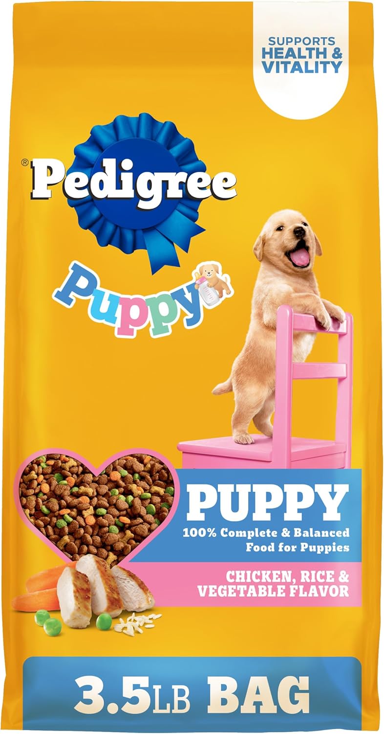 Pedigree Puppy Dry Dog Food, Chicken, Rice, and Vegetable, 3.5 lb