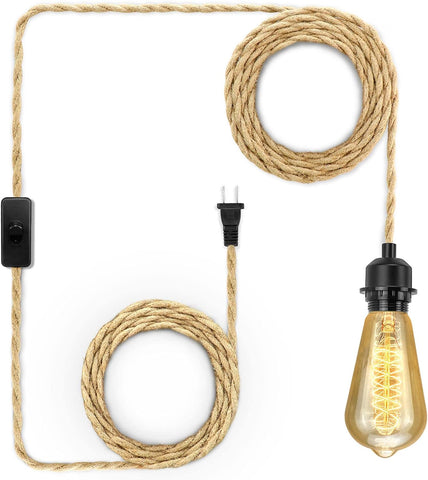 LYOOWNG Plug in Pendant Light Cord, 15FT Hanging Lights Cord, DIY Lamp Kit